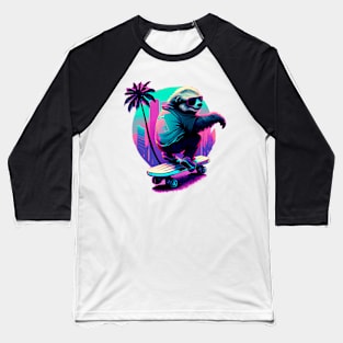 Skateboarding Sloth Baseball T-Shirt